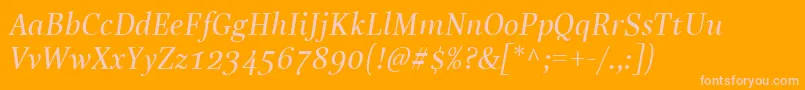 LinotypeReallyMediumItalic Font – Pink Fonts on Orange Background