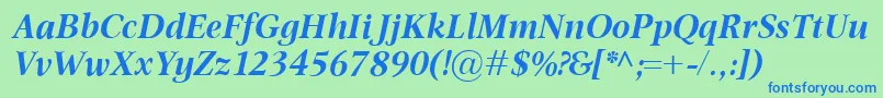 OmnibusBolditalic Font – Blue Fonts on Green Background