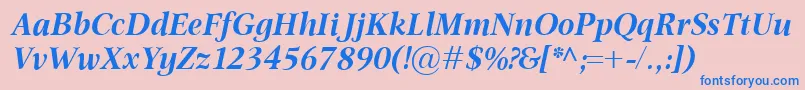 OmnibusBolditalic Font – Blue Fonts on Pink Background