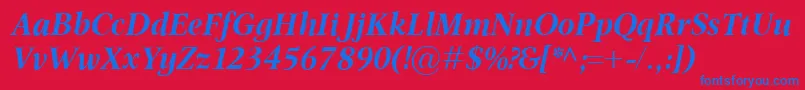 OmnibusBolditalic Font – Blue Fonts on Red Background