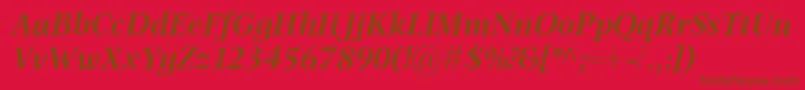 OmnibusBolditalic Font – Brown Fonts on Red Background