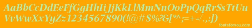 OmnibusBolditalic Font – Green Fonts on Orange Background