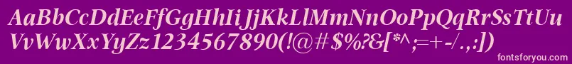 OmnibusBolditalic Font – Pink Fonts on Purple Background