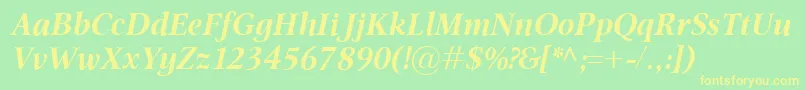 OmnibusBolditalic Font – Yellow Fonts on Green Background
