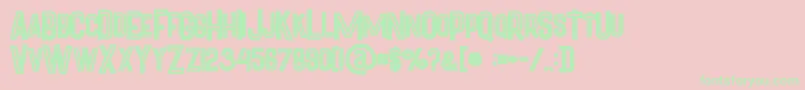 Pineappleboldinline Font – Green Fonts on Pink Background