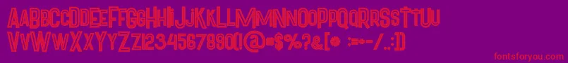 Pineappleboldinline Font – Red Fonts on Purple Background