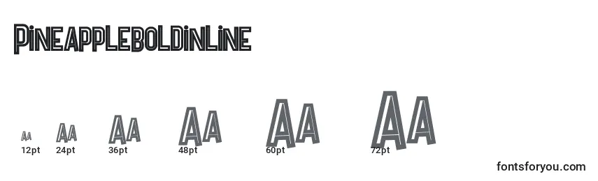 Pineappleboldinline Font Sizes
