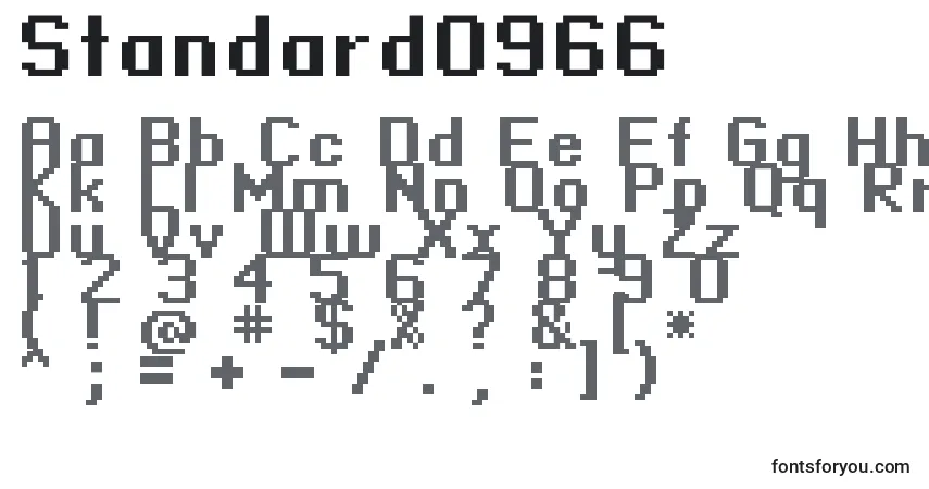 Standard0966-fontti – aakkoset, numerot, erikoismerkit