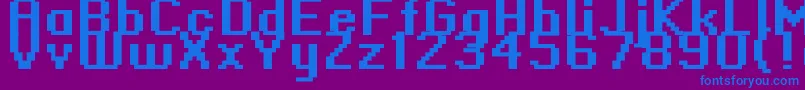 Standard0966-fontti – siniset fontit violetilla taustalla