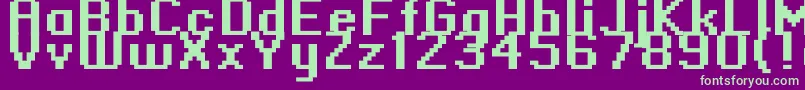 フォントStandard0966 – 紫の背景に緑のフォント