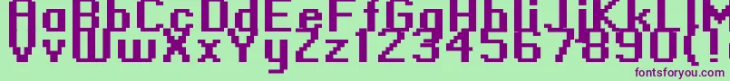 フォントStandard0966 – 緑の背景に紫のフォント