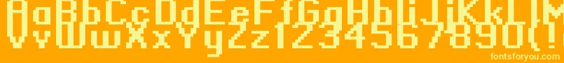 Standard0966 Font – Yellow Fonts on Orange Background
