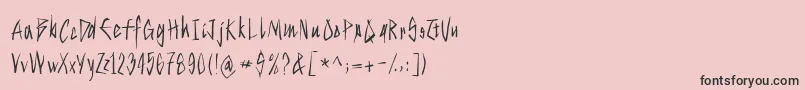 フォントStrokeyhand – ピンクの背景に黒い文字