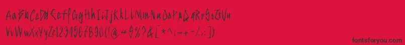 Strokeyhand Font – Black Fonts on Red Background