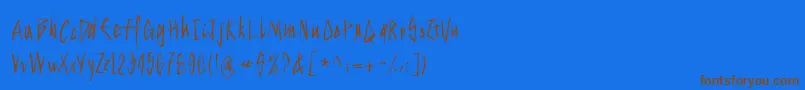 Strokeyhand Font – Brown Fonts on Blue Background