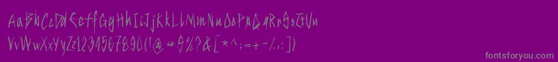 フォントStrokeyhand – 紫の背景に灰色の文字