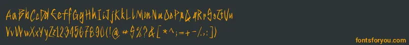 フォントStrokeyhand – 黒い背景にオレンジの文字