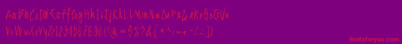 Strokeyhand Font – Red Fonts on Purple Background
