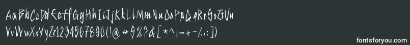 フォントStrokeyhand – 黒い背景に白い文字