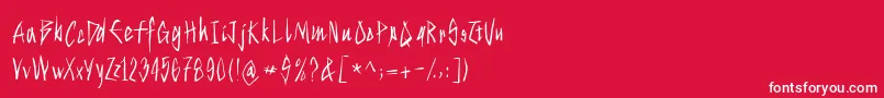 Strokeyhand Font – White Fonts on Red Background