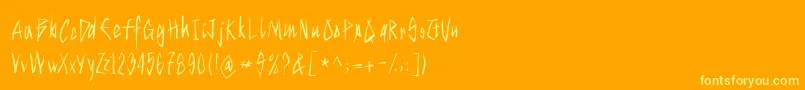 フォントStrokeyhand – オレンジの背景に黄色の文字