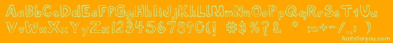 Shellmuseum Font – Green Fonts on Orange Background