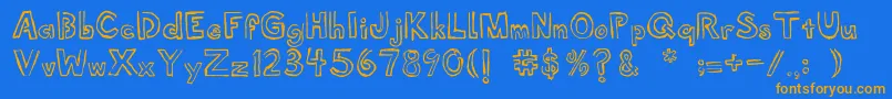Shellmuseum Font – Orange Fonts on Blue Background