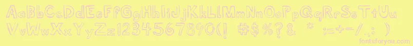 Shellmuseum Font – Pink Fonts on Yellow Background