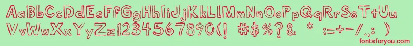 Shellmuseum Font – Red Fonts on Green Background