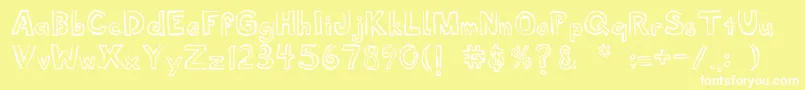 Shellmuseum Font – White Fonts on Yellow Background