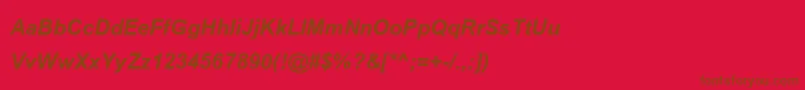 BrowalliaupcBoldItalic Font – Brown Fonts on Red Background