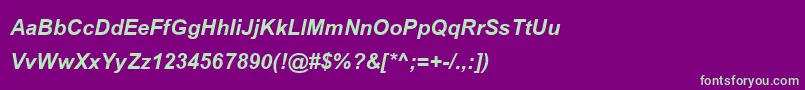 Czcionka BrowalliaupcBoldItalic – zielone czcionki na fioletowym tle