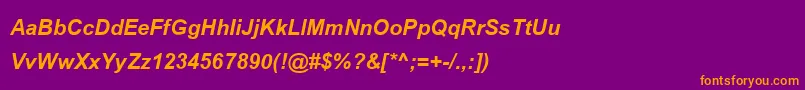 BrowalliaupcBoldItalic Font – Orange Fonts on Purple Background