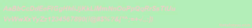 BrowalliaupcBoldItalic-fontti – vaaleanpunaiset fontit vihreällä taustalla