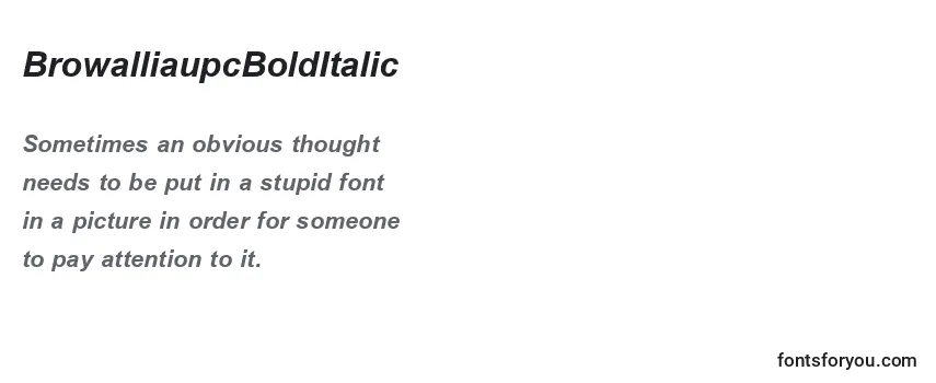 BrowalliaupcBoldItalic Font