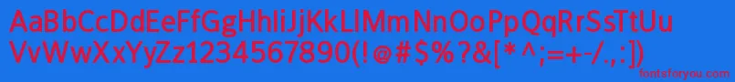 フォントFrankleinbold – 赤い文字の青い背景