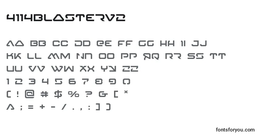 Schriftart 4114blasterv2 – Alphabet, Zahlen, spezielle Symbole