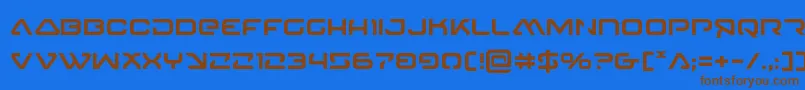 4114blasterv2-Schriftart – Braune Schriften auf blauem Hintergrund