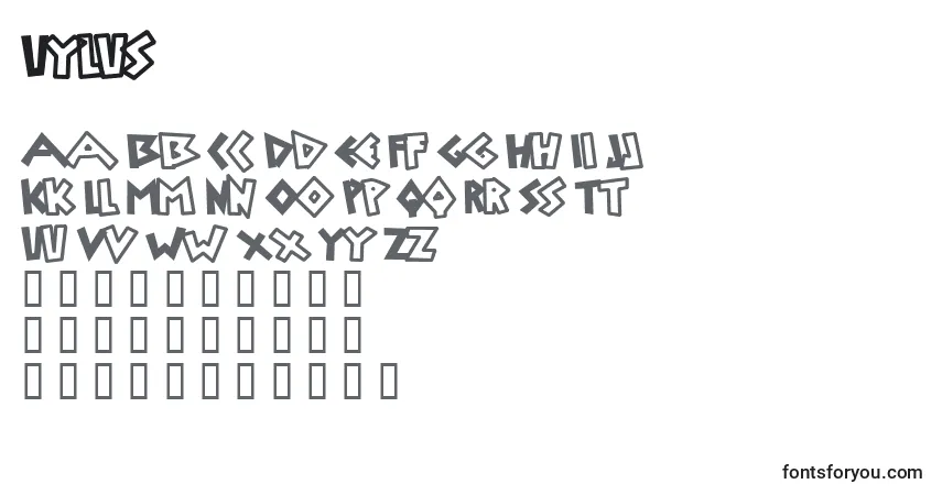 A fonte Uylus – alfabeto, números, caracteres especiais