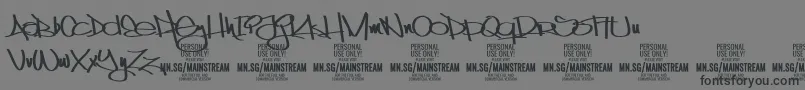 フォントMainstreamPersonalUseOnly – 黒い文字の灰色の背景