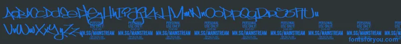 MainstreamPersonalUseOnly Font – Blue Fonts on Black Background