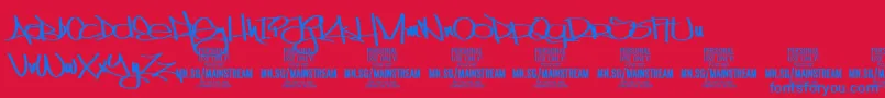 MainstreamPersonalUseOnly Font – Blue Fonts on Red Background