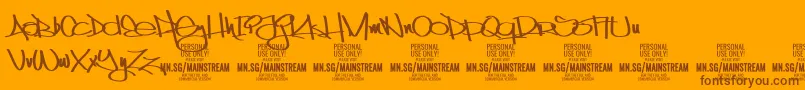 Fonte MainstreamPersonalUseOnly – fontes marrons em um fundo laranja