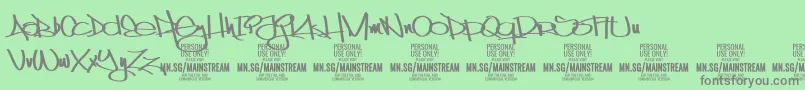 Fonte MainstreamPersonalUseOnly – fontes cinzas em um fundo verde