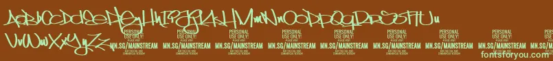 MainstreamPersonalUseOnly Font – Green Fonts on Brown Background