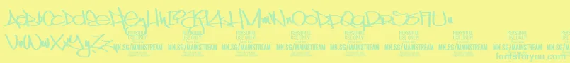 MainstreamPersonalUseOnly Font – Green Fonts on Yellow Background