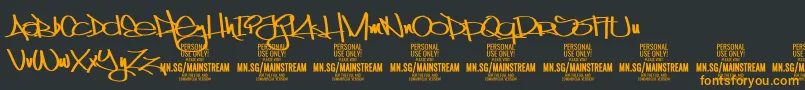 MainstreamPersonalUseOnly Font – Orange Fonts on Black Background