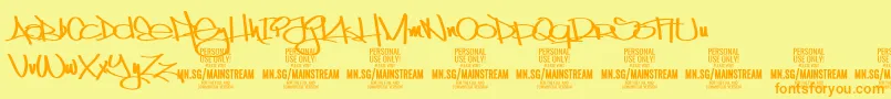 MainstreamPersonalUseOnly Font – Orange Fonts on Yellow Background