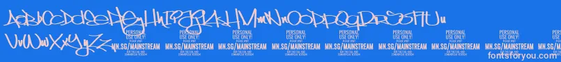 MainstreamPersonalUseOnly Font – Pink Fonts on Blue Background