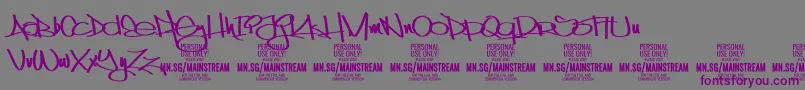 MainstreamPersonalUseOnly Font – Purple Fonts on Gray Background